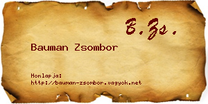 Bauman Zsombor névjegykártya