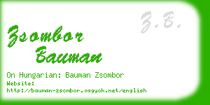 zsombor bauman business card